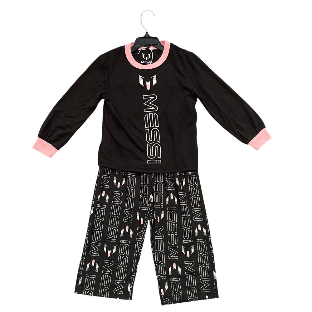 Newt Messi Collection Kids Girls Size XS 4-5 Yrs Black Pink Pajama Set